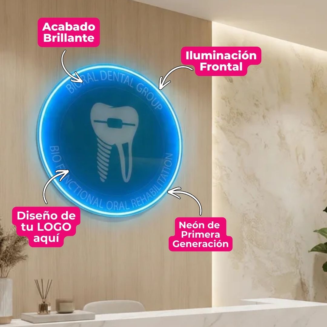 Logo Circular Personalizado con Luz Directa