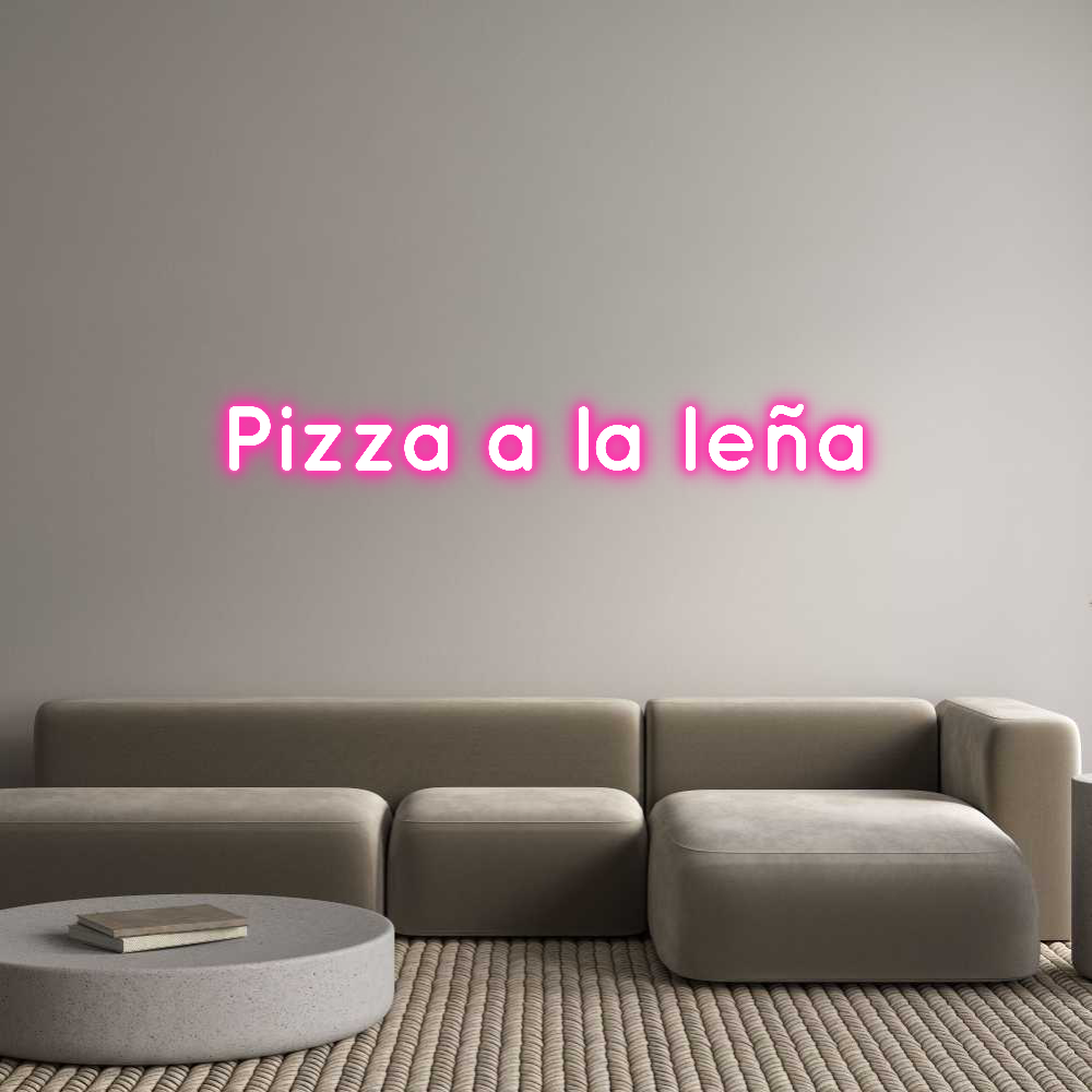 Frase Personalizada Neón Pizza a la leña