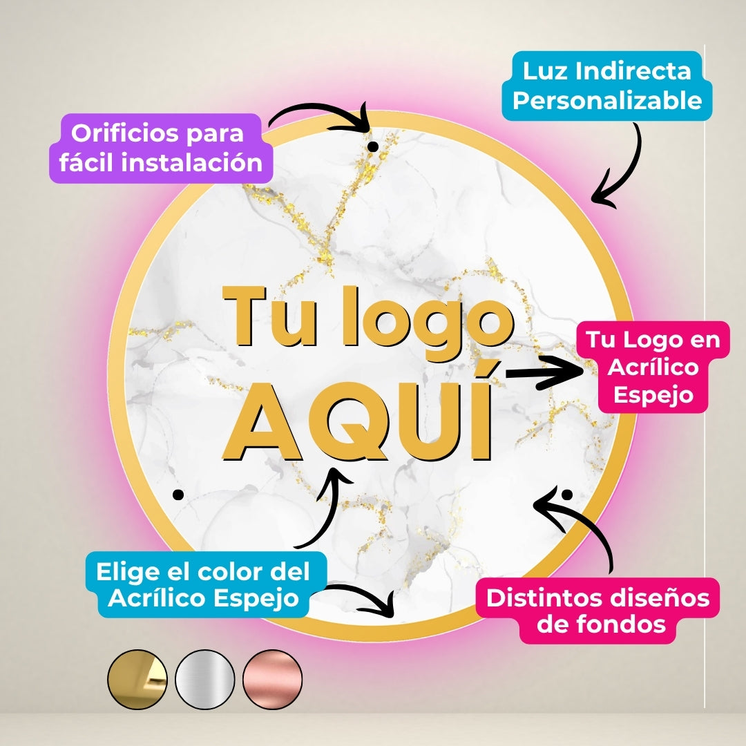 Logo Acrilico Espejo Circular