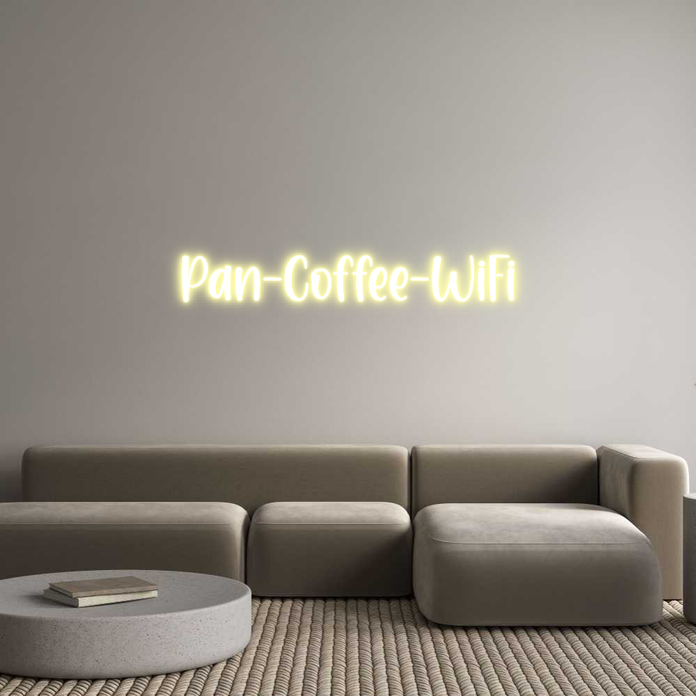 Frase Personalizada Neón Pan-Coffee-WiFi