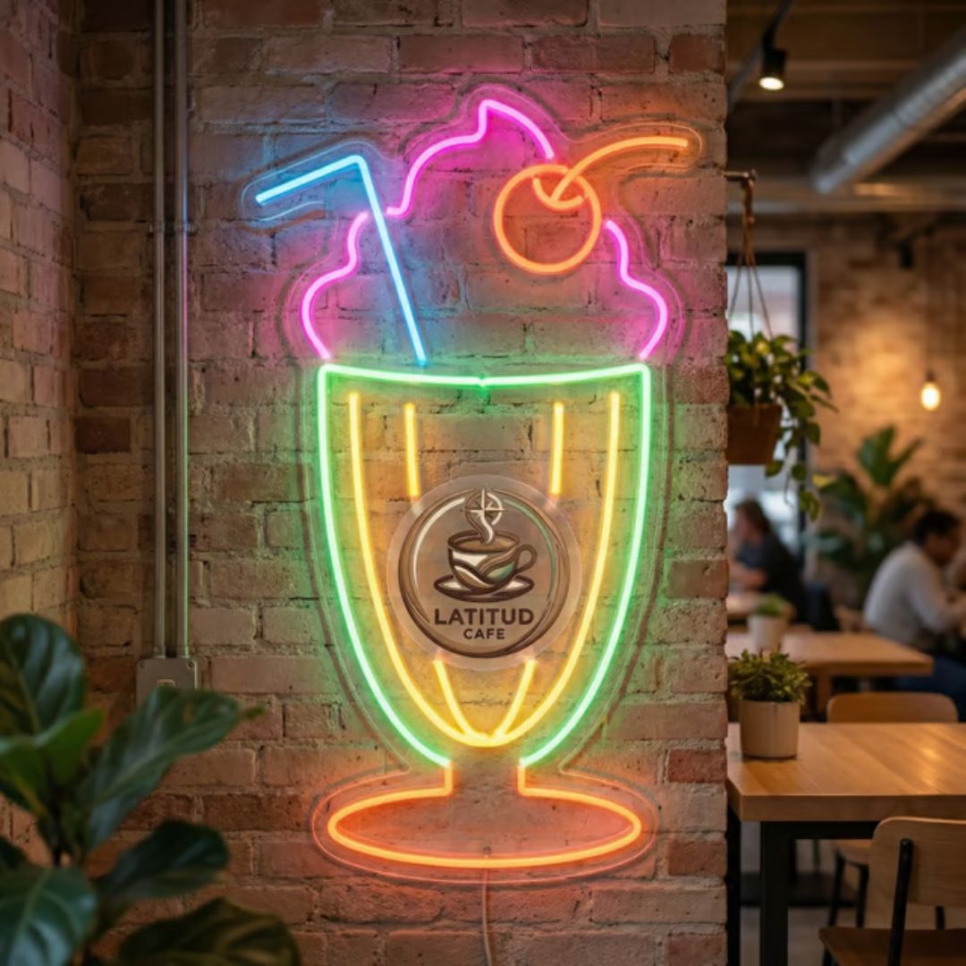 Letrero Neón LED Malteada con Logo