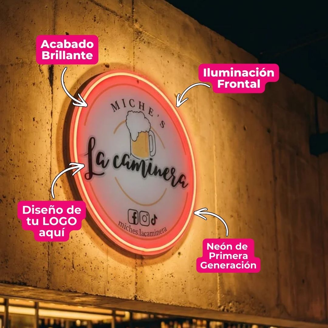 Logo Circular Personalizado con Luz Directa