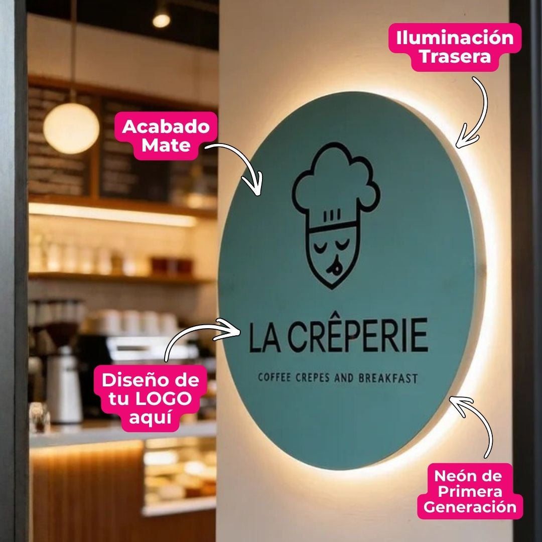 Logo Circular Personalizado con Luz Indirecta