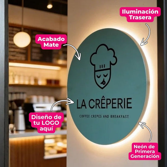 Logo Circular Personalizado con Luz Indirecta