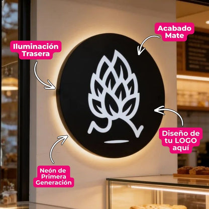 Logo Circular Personalizado con Luz Indirecta