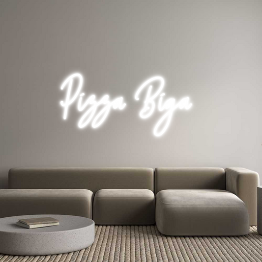Frase Personalizada Neón Pizza Biga