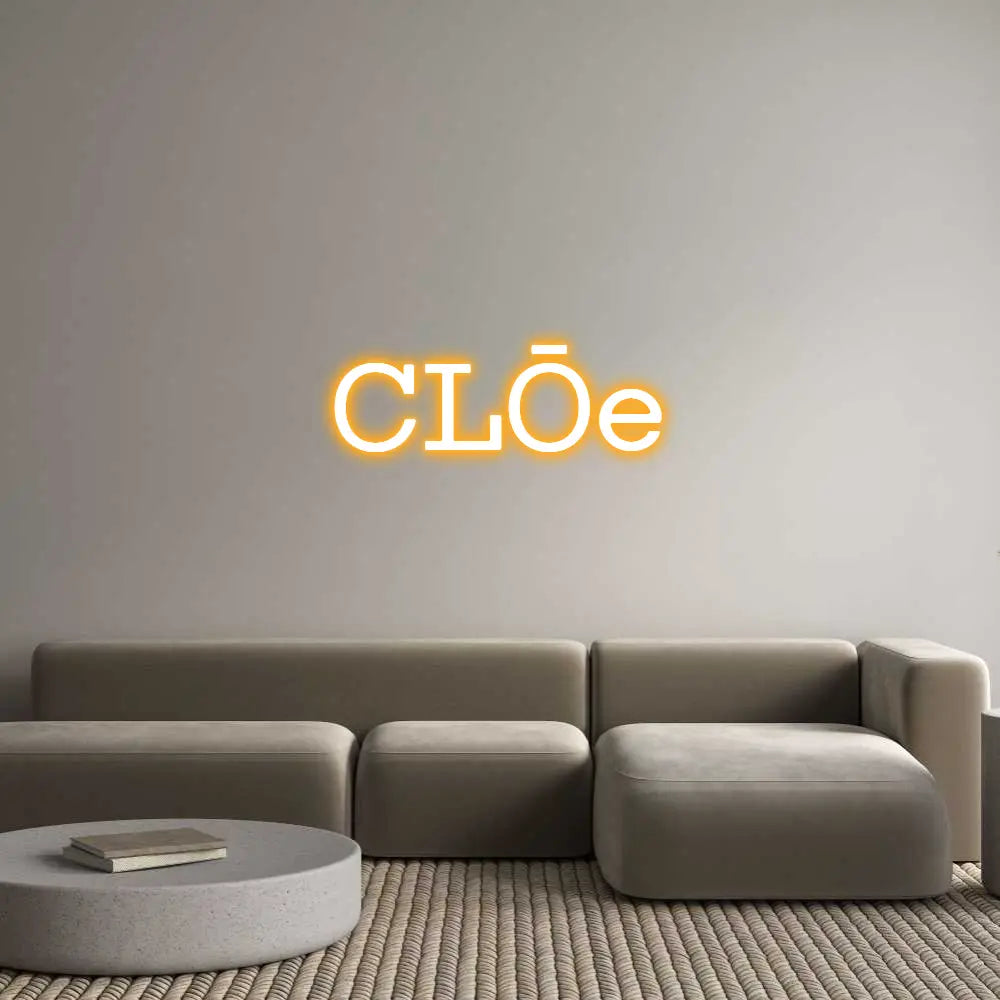 Letrero de neón LED «Frase Personalizada Neón CLŌe» — encendido, vista principal | Electric Neon