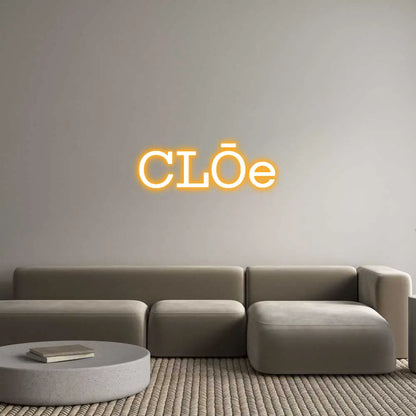 Letrero de neón LED «Frase Personalizada Neón CLŌe» — encendido, vista principal | Electric Neon
