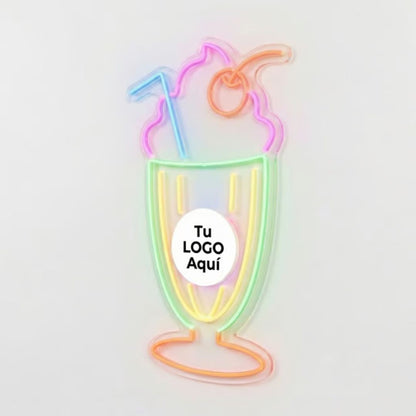 Letrero Neón LED Malteada con Logo