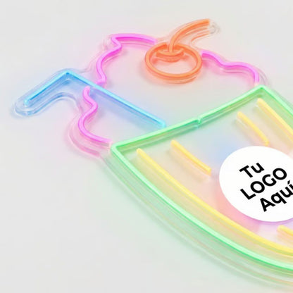 Letrero Neón LED Malteada con Logo