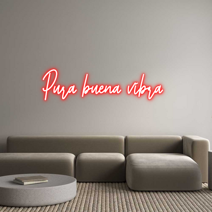 Frase Personalizada Neón Pura buena vi...