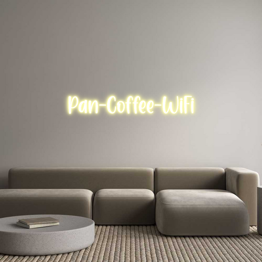 Frase Personalizada Neón Pan-Coffee-WiFi