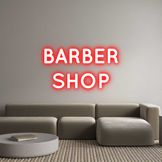 Frase Personalizada Neón BARBER
SHOP