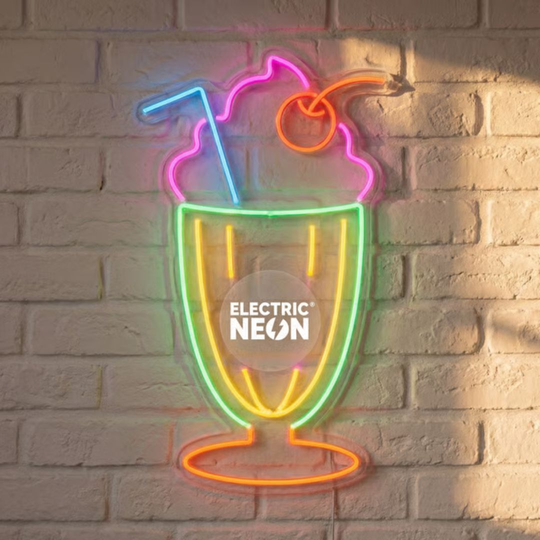 Letrero Neón LED Malteada con Logo