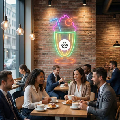 Letrero Neón LED Malteada con Logo