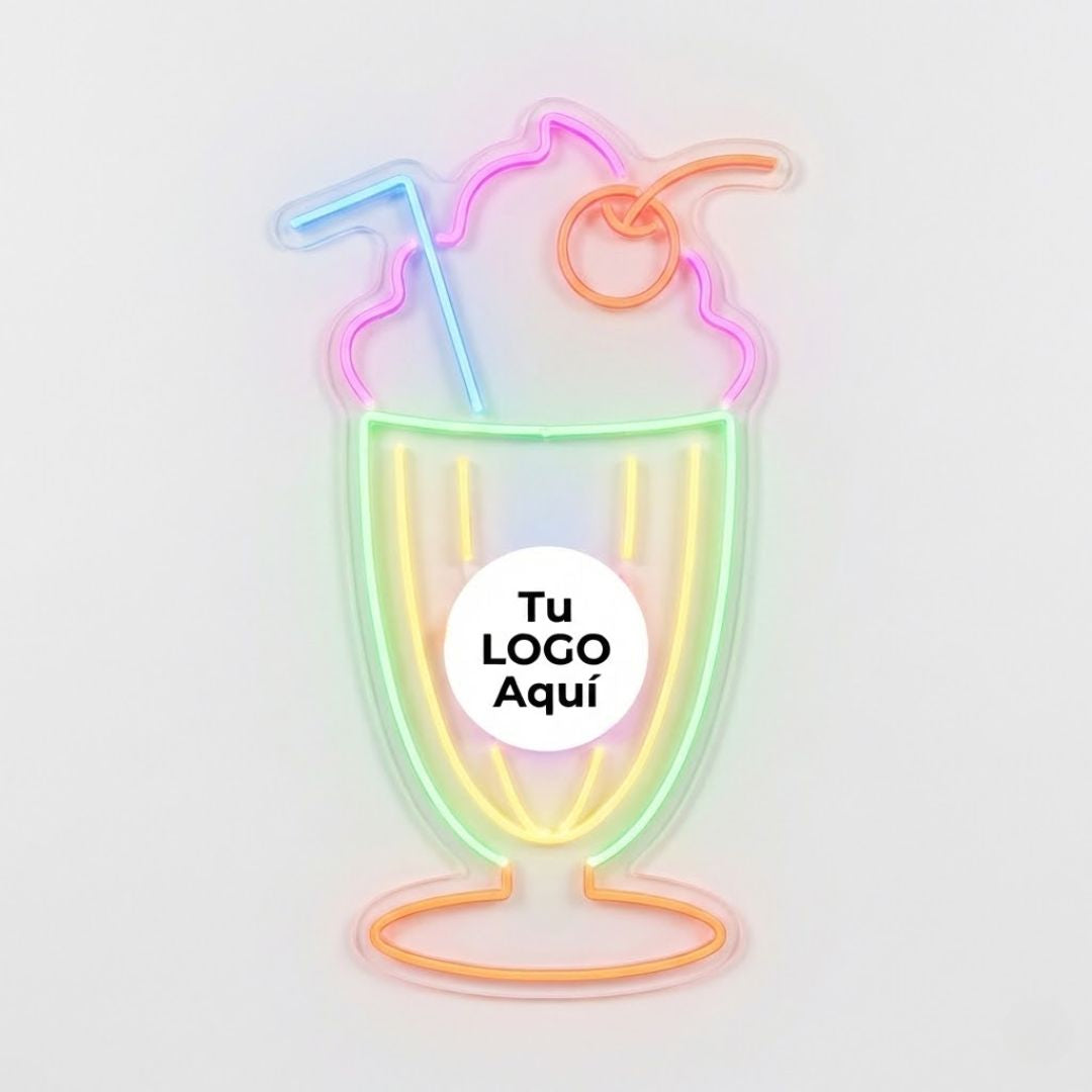 Letrero Neón LED Malteada con Logo