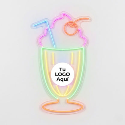 Letrero Neón LED Malteada con Logo