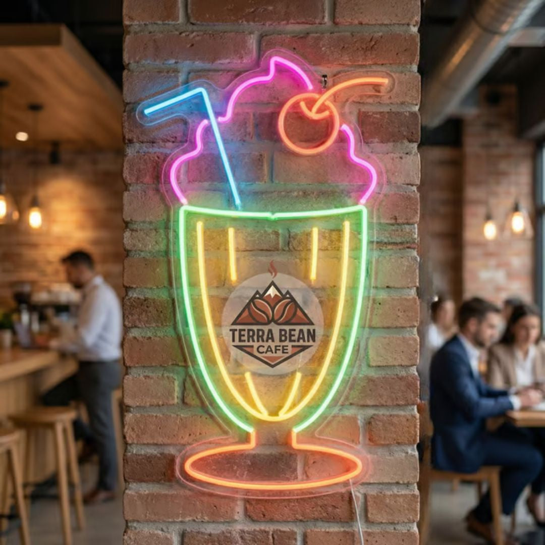 Letrero Neón LED Malteada con Logo