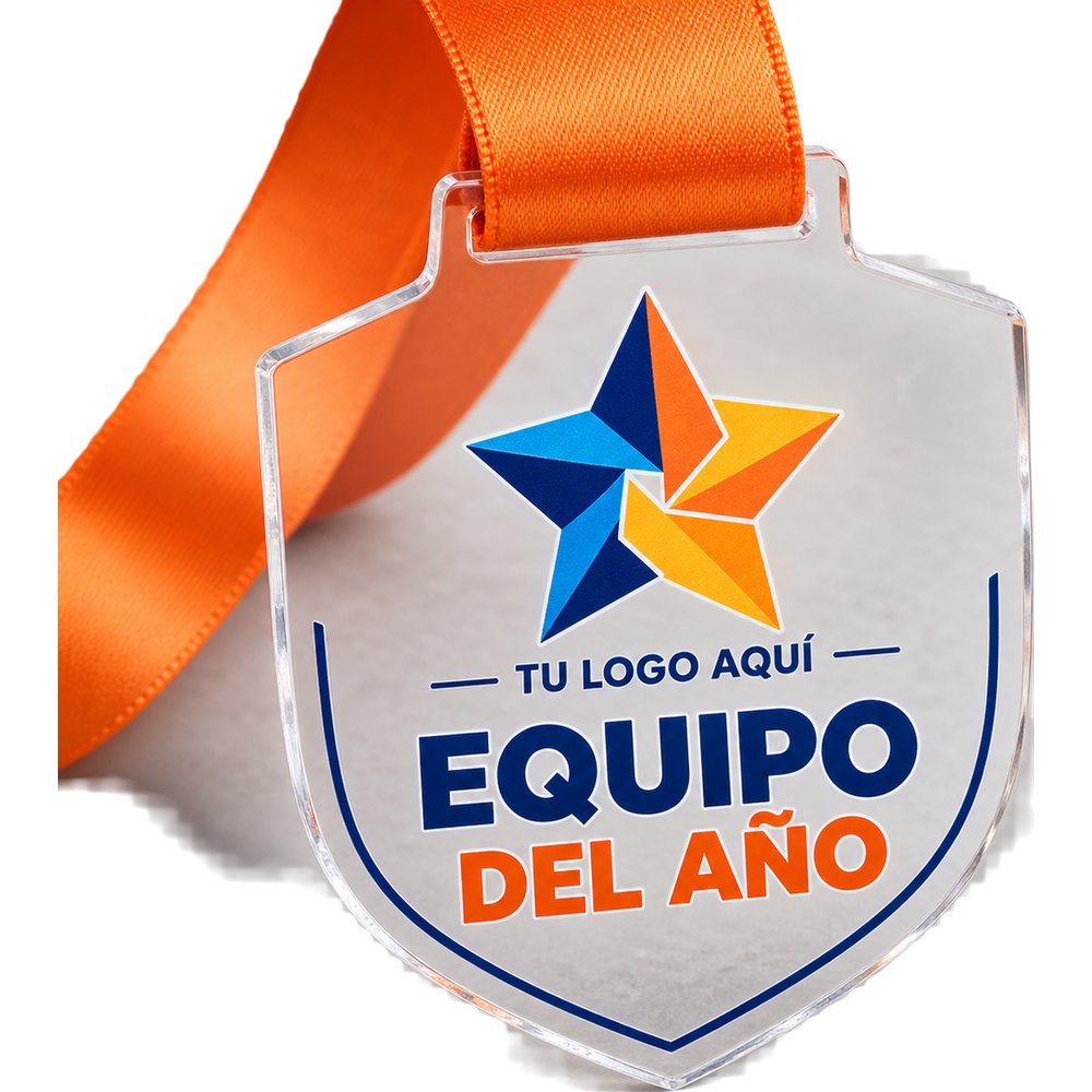 Medalla de acrílico con impresión UV