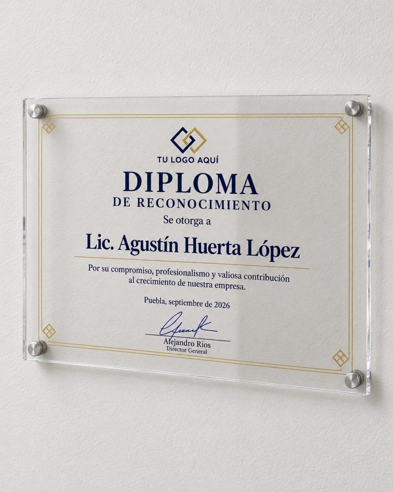 Diploma de acrílico