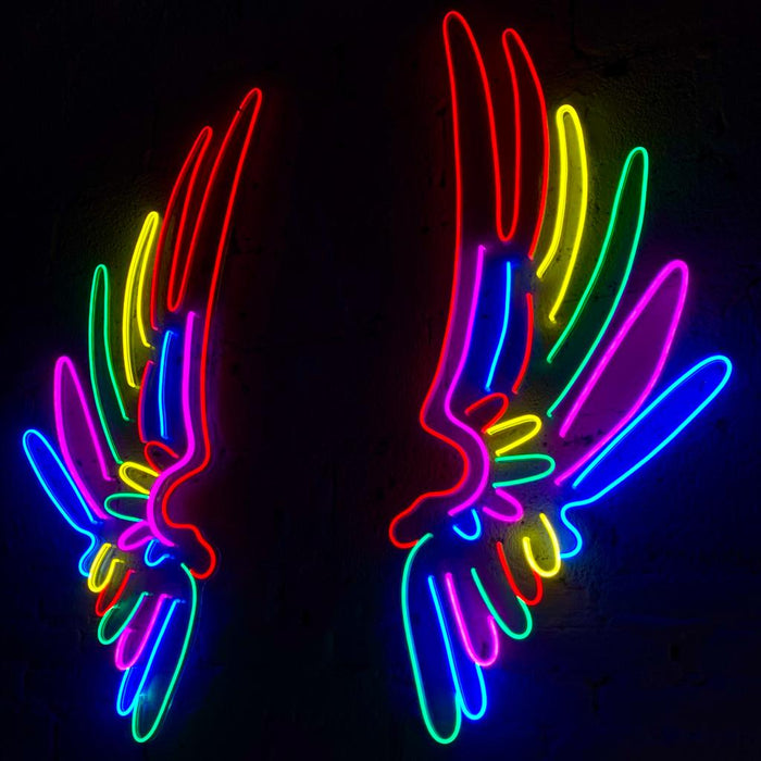 Alas multicolores de neón LED